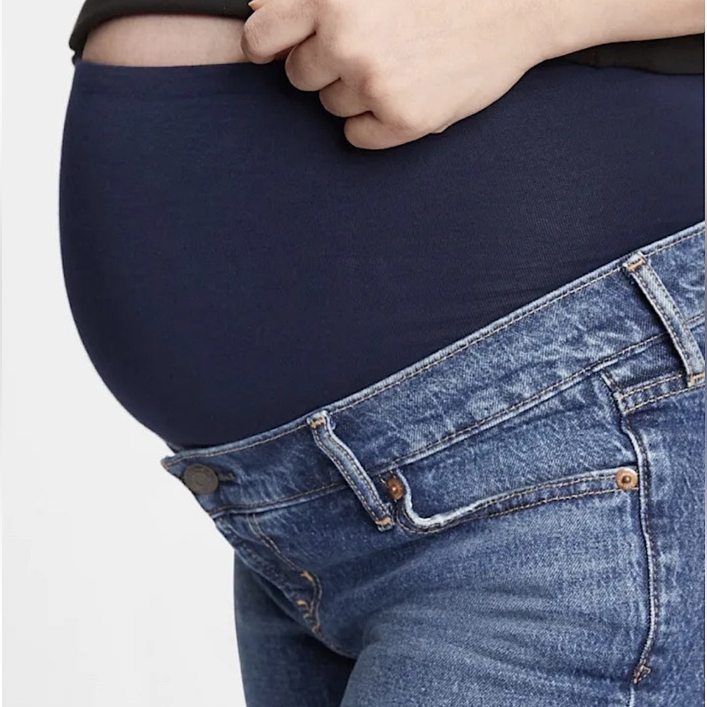 Gap Maternity True Waistband Full Panel Cheeky Straight Jeans, Sz 4 Short